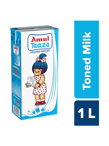 Amul Homogenised Toned Milk, 450 ml Pouch