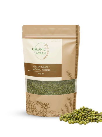Organic Whole Green Gram (Moong Whole) – 450 g | 100% Organic, Unpolished, High-Protein