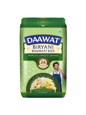 Daawat Biryani Basmati Rice (1kg) – Premium Long-Grain, Aged Up to 2 Years