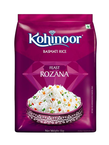 Kohinoor Feast Rozana Basmati Rice, Premium Long-Grain (1kg)